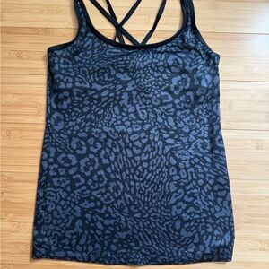 Clean Champion DuoDry Women's Athletic Tank Top Black Leopard Print Size Small